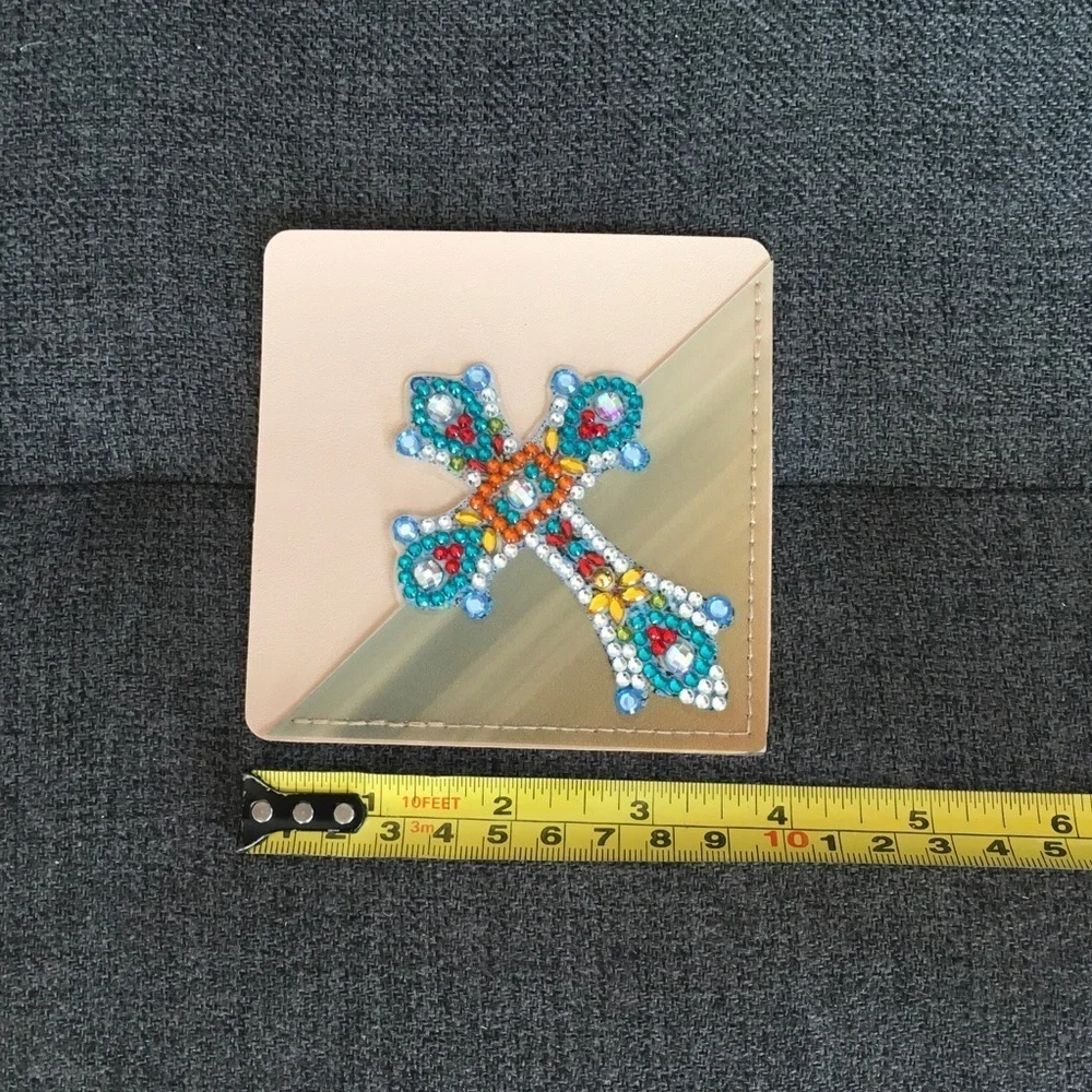 Diamond Art Cross Corner Bookmark, Colorful, Sparkly, Bling (TEAL/CLEAR) - Picture 11 of 17